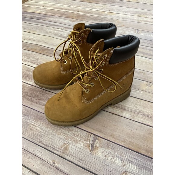 Timberland  Wheat Nubuck Lace Up Premium Waterproof 6” Boots Men’s Size 5.5 - Picture 1 of 8